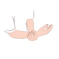 Graphics drawing concept Guillain-Barre syndrome Wrist pain is often caused or ascending para vector illustration