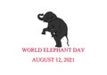 Graphics drawing elephant Asian concept world elephant day, isolated white background vector Illustration Royalty Free Stock Photo