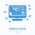 Graphics editor thin line icon