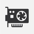 Graphics card or adapter. Simple vector icon