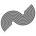 Graphics, icon, symbol made of parallel curved lines. Camber, flexure lines element