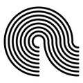 Graphics, icon, symbol made of parallel curved lines. Camber, flexure lines element Royalty Free Stock Photo