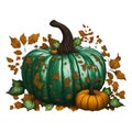 graphics large beautiful pumpkin decoration for thanksgiving or halloween Royalty Free Stock Photo