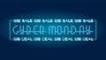 Cyber Monday sale - text on a green backgroundCyber Monday big sale and big deal - neon sign