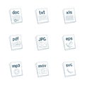 graphics and text file extension icons set Royalty Free Stock Photo