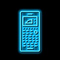 graphing calculator neon glow icon illustration