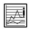 Graphing glyph vector icon which can easily modify or edit