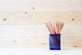 Graphite pencils in basket isolated Royalty Free Stock Photo