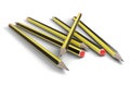 Graphite pencils on white background. 3d illustration