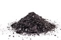 Graphite powder used in industry, black powder with isolated white background and copy space Royalty Free Stock Photo