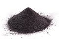 Graphite powder used in industry, black powder with isolated white background and copy space Royalty Free Stock Photo
