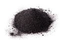 Graphite powder used in industry, black powder with isolated white background and copy space Royalty Free Stock Photo