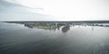 Graphite themed view over the Fox River in green bay Royalty Free Stock Photo