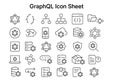 GraphQL Icon Sheet Vector Icons for GraphQL Queries Schema API Development Tools Royalty Free Stock Photo