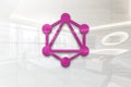 Graphql on glossy office wall realistic texture