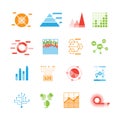 Graphs and charts icons or infographic elements Royalty Free Stock Photo