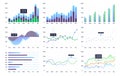 Graphs and charts set. Statistic and data Royalty Free Stock Photo