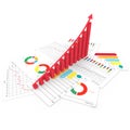 Graphs of financial analysis business stock invest market 3d illustration