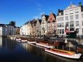 Graslei With Boats in Ghent