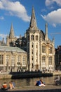 The Graslei. Old Post Office. Ghent. Belgium