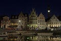 `Graslei` quai at night,Ghent