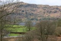 Silver How viewed over Grasmere lake from above Dove Cottage, Grasmere, Cumbria, England, UK Royalty Free Stock Photo