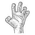 Grasping hand sketch vector illustration