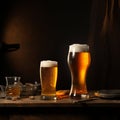 Grass of beer on blur background Royalty Free Stock Photo