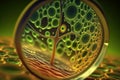 Grass cells under the microscope. Beautiful 3d style picture. Generative AI