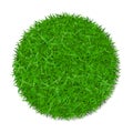 Grass circle 3D. Green plant, grassy round field, isolated on white background. Symbol of globe sphere, fresh nature Royalty Free Stock Photo