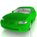 Grass covered car - eco green transport Royalty Free Stock Photo