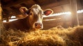 grass cow eating hay Royalty Free Stock Photo