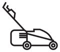 Grass cutter machine icon. Lawn mower symbol