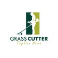 grass cutter vector logo Royalty Free Stock Photo