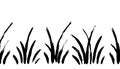 Grass doodle ink brush sketch seamless field border. Hand drawn vector grass field grunge texture brush background Royalty Free Stock Photo