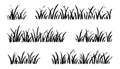 Grass doodle ink brush sketch set. Hand drawn vector grass field grunge texture brush background. Doodle herb, organic Royalty Free Stock Photo