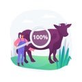 Grass fed beef abstract concept vector illustration.