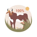 Grass fed beef abstract concept vector illustration