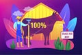 Grass fed beef concept vector illustration.