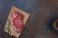 Grass fed beef sirloin steak ready to prepare Royalty Free Stock Photo