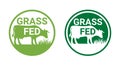 Grass-fed label for beef meat Royalty Free Stock Photo