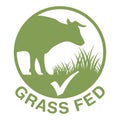Grass-fed sticker for beef labeling Royalty Free Stock Photo