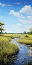 Grass-filled River: A Makoto Shinkai Inspired Realistic Rendering