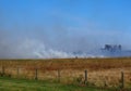 Grass Fire On Alberta Prairie Royalty Free Stock Photo