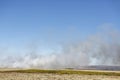 Grass fire smoke Royalty Free Stock Photo