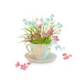 Grass and Flowers in the Cup