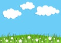 Grass and flowers. Spring seamless grass and flowers. Royalty Free Stock Photo