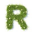 Grass font Letter R 3D