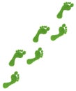 Grass footprints Royalty Free Stock Photo