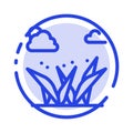 Grass, Grasses, Green, Spring Blue Dotted Line Line Icon Royalty Free Stock Photo